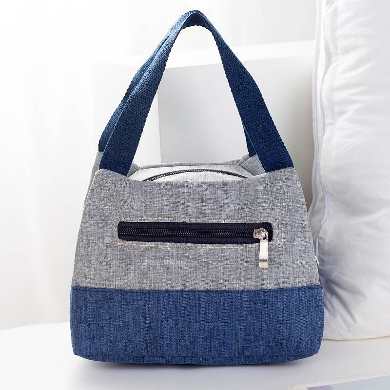 Thickened Oxford Canvas Lunch Bag Women Floral Handbag Portable Tote Lunch Box Bag Daily Hand Purse for Work