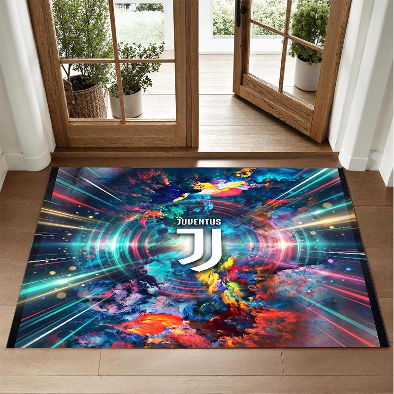 Juventus FC Design Crystal Velvet Rug Soft Decorative Mat for Bedroom Entrance