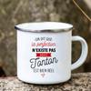 Super Tonton Papy Printed Funny Enamel Creative Coffee Cups Camping Mugs Handle Drinkware Vacation Mug Father's Day Best Gifts