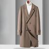 100% Wool Men's Handmade Double-sided Woolen Coat Double-breasted Business Casual Woolen Coat Trench Coat Men's Coat