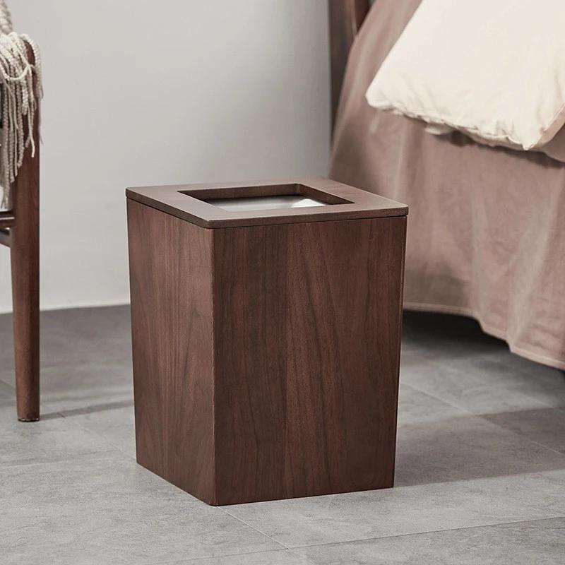 Nordic Wooden Waste Bins Bedroom Waste Bins Kitchen Cabinet and Storage Trash Can Large Waste Basket Trash Can Residue Processor