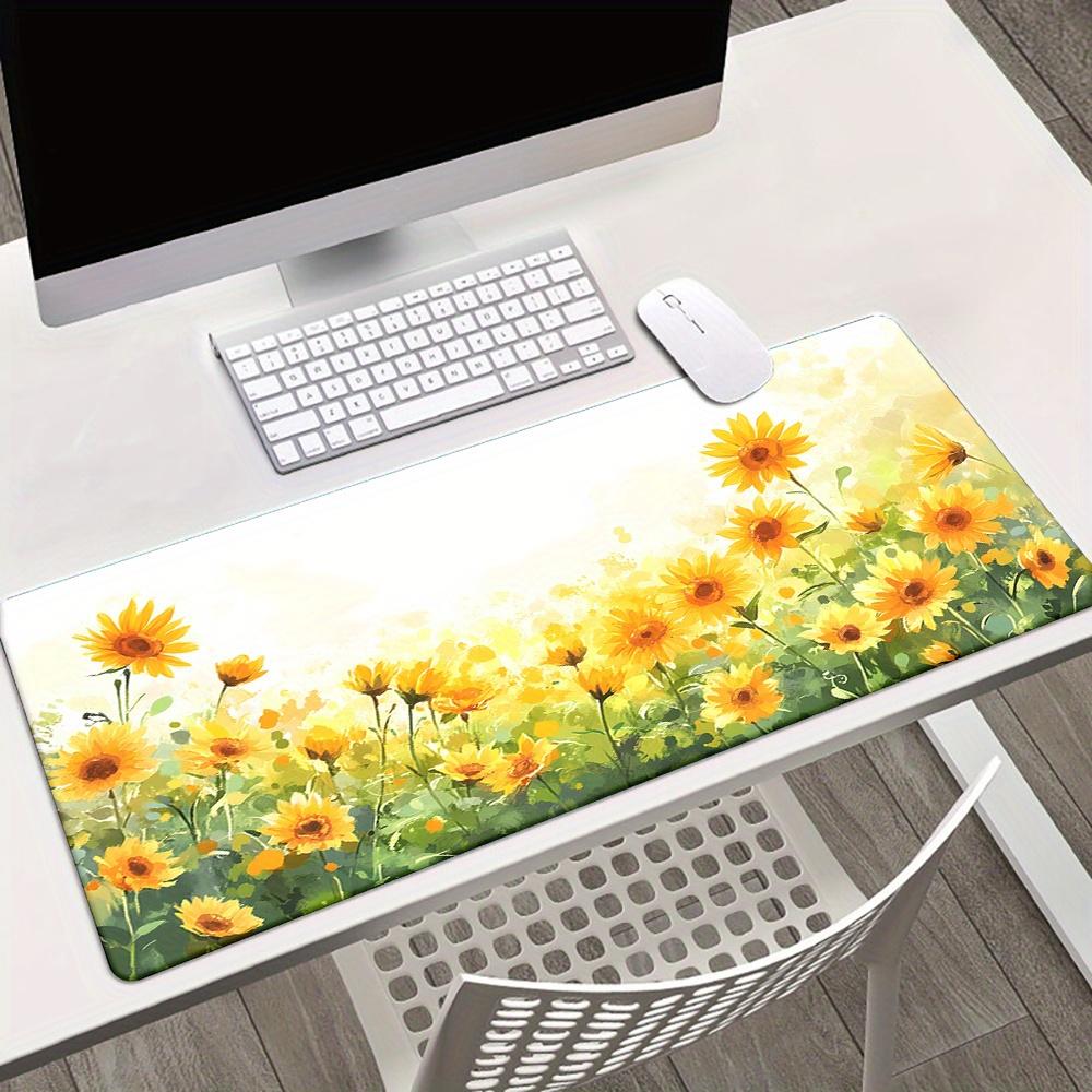 Sunflower Pattern Mouse Pad Waterproof Surface NonSlip Rubber Base Soft Desk Mat for Gaming Office Home Daily Use