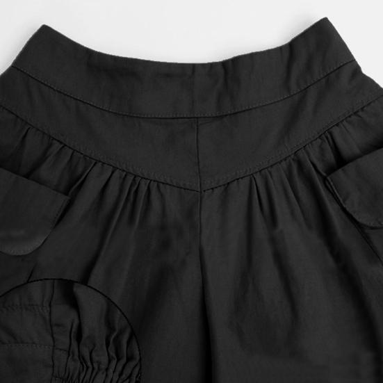 Women Shorts Elastic High Waist Wide Leg Casual Short Pants with Pockets Solid Color Loose Fit Casual