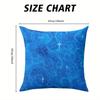 Blue Sparkle Swirl square Jacquard Pillow Cover for Sofa Office Waist Cushion Cover Home Decorative Pillowcase