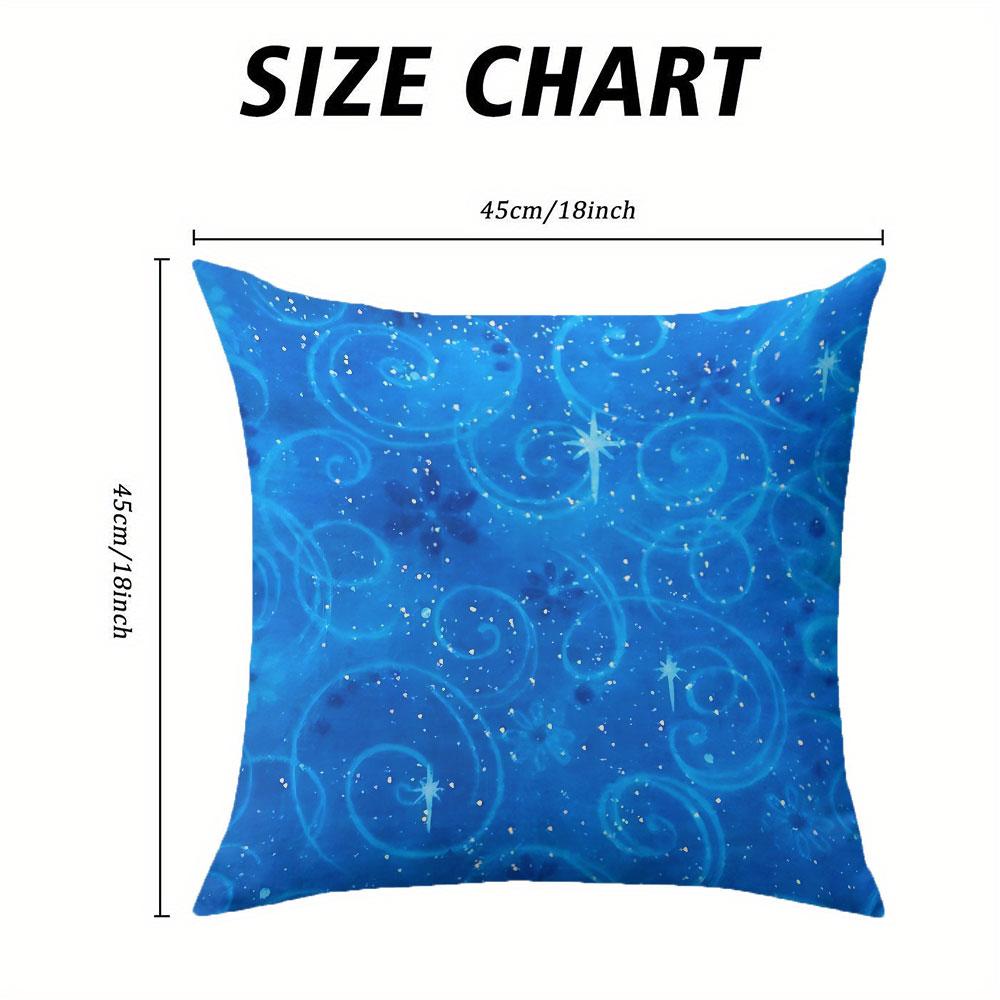 Blue Sparkle Swirl square Jacquard Pillow Cover for Sofa Office Waist Cushion Cover Home Decorative Pillowcase
