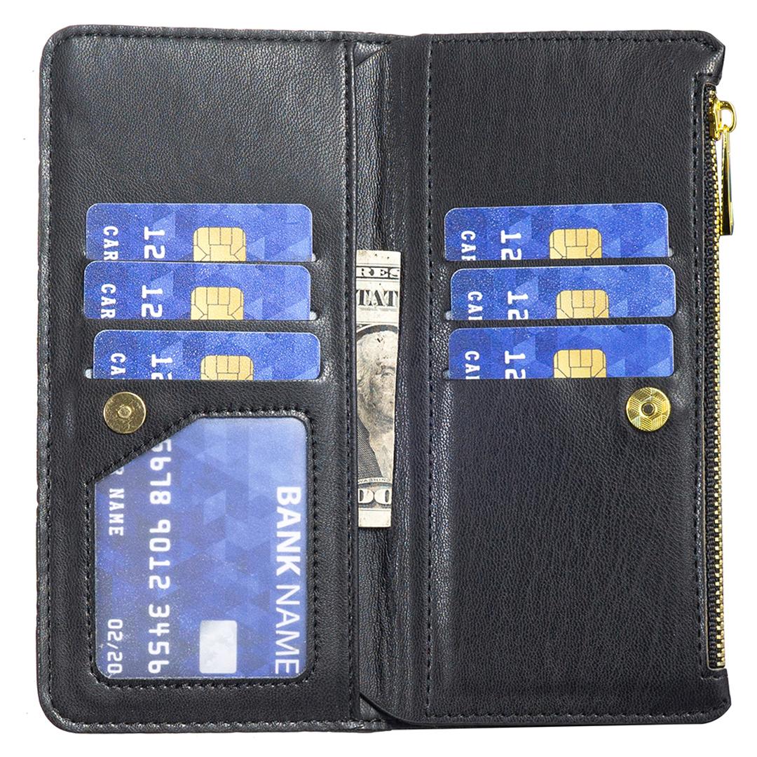

BINFEN COLOR For Samsung Galaxy Z Fold6 5G Case PU Leather Zipper Pocket Phone Cover Black