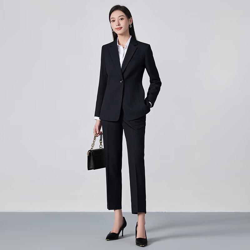 Teluoman Women's Long-Sleeve Business Suit Set