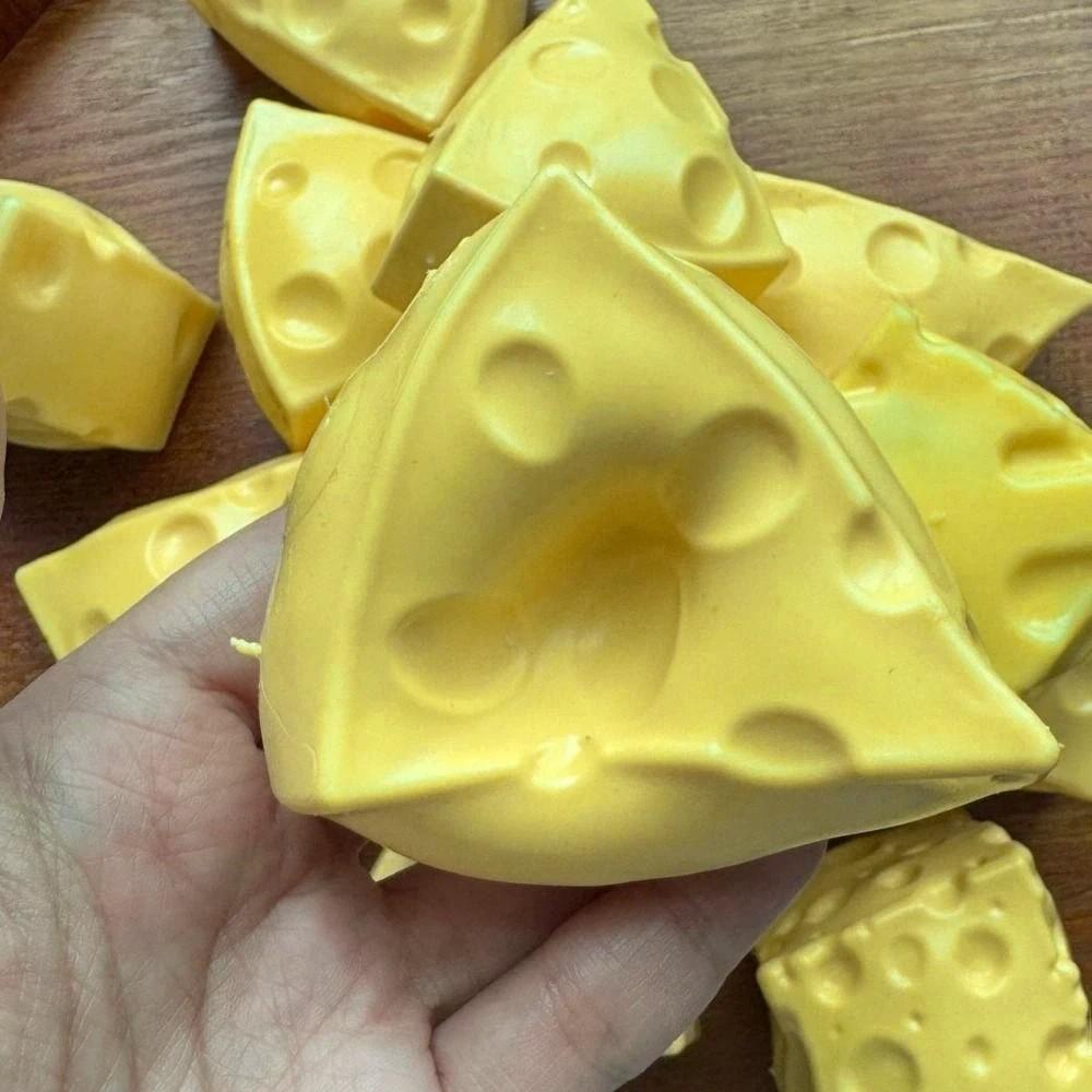 Super Soft Cheese Squeezed Cube Anxiety Relief Cheese Stress Ball Portable Cheese Pinch  Office