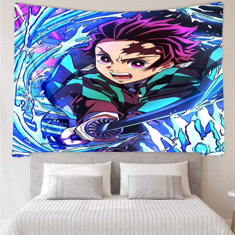 Demon Slayer Tanjiro Kamado Tapestry for Bedroom Aesthetic Classroom Tapestries Wall Hanging for Living Room Dorm Office,Ideal Creative Gift