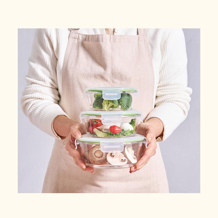 CORELLE BREEZE Rechteckiger Glas-Lebensmittelaufbewahrungsbehälter 2 Stk. (400ml) BPA frei