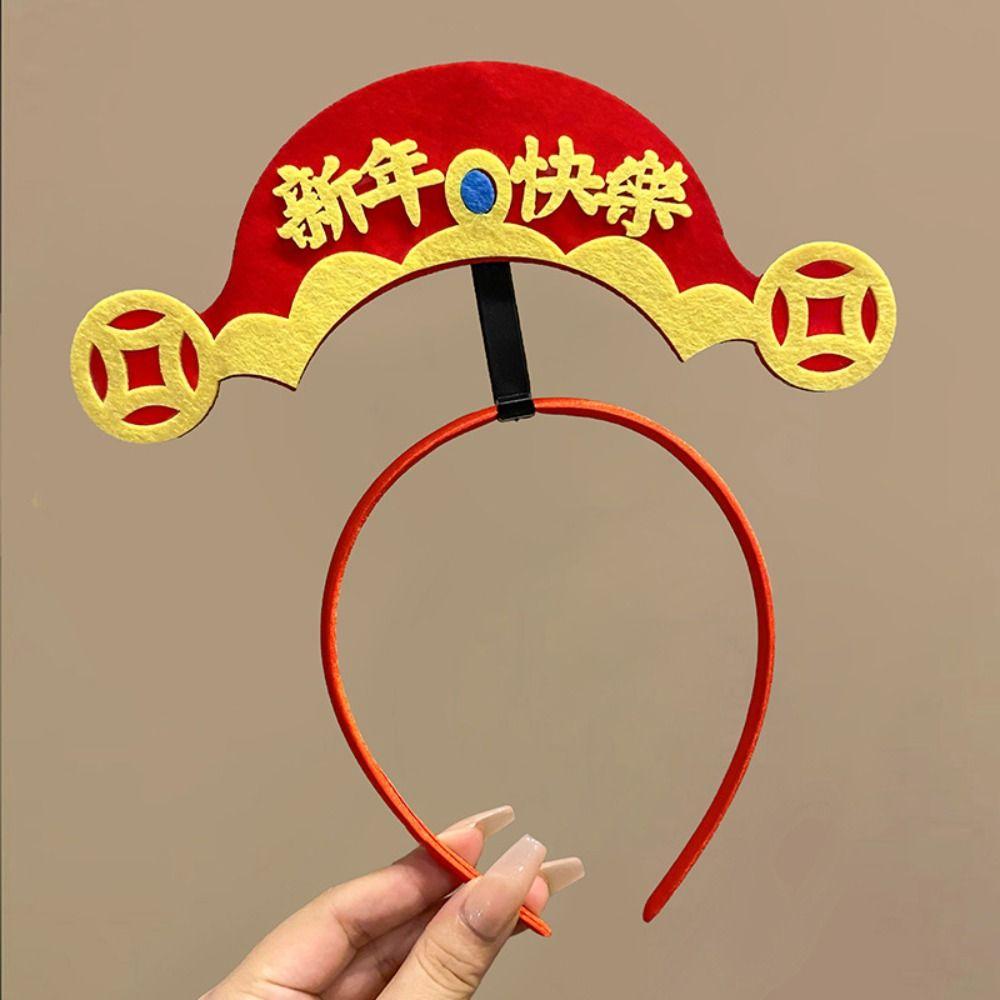 Cartoon 2024 Happy New Year Headband Red Hairband New Year Headdress Lovely Dragon Headband  Girl