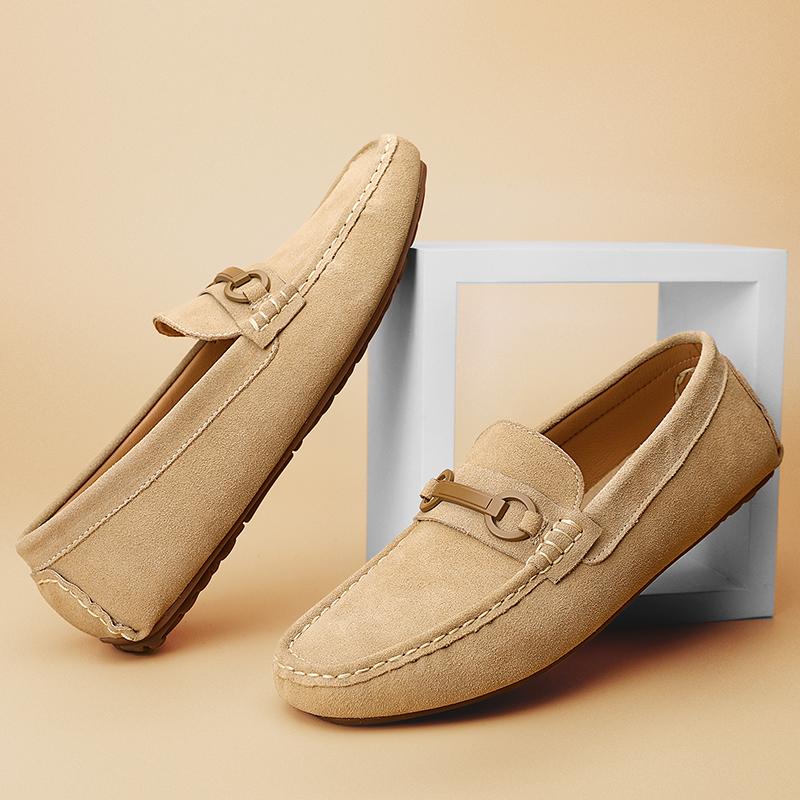 Herren Fahrschuhe Nubuk Herren Frühling Leder Slipper Herren Freizeitschuhe Mokassins Slipper Herren Flats Mode Herrenschuhe Größe 38-44