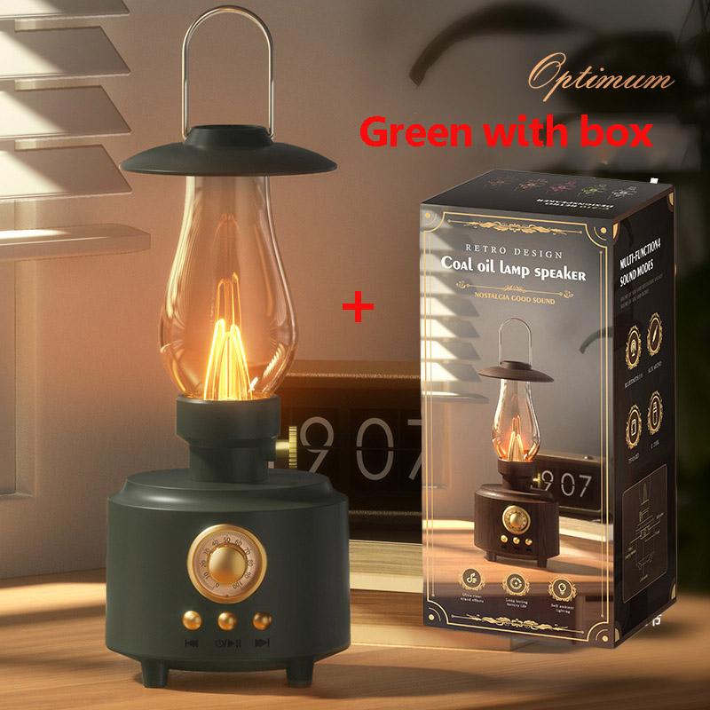 Classic Vintage Night Lamp FM Radio Night Light Bluetooth Speaker Subwoofer Hifi Sound Audio System Music Player TF USB Play