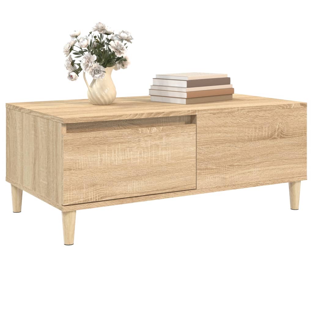 Vidaxl Stolik Kawowy, Dąb Sonoma 90X50X36,5 Cm Materiał Drewnopochodny