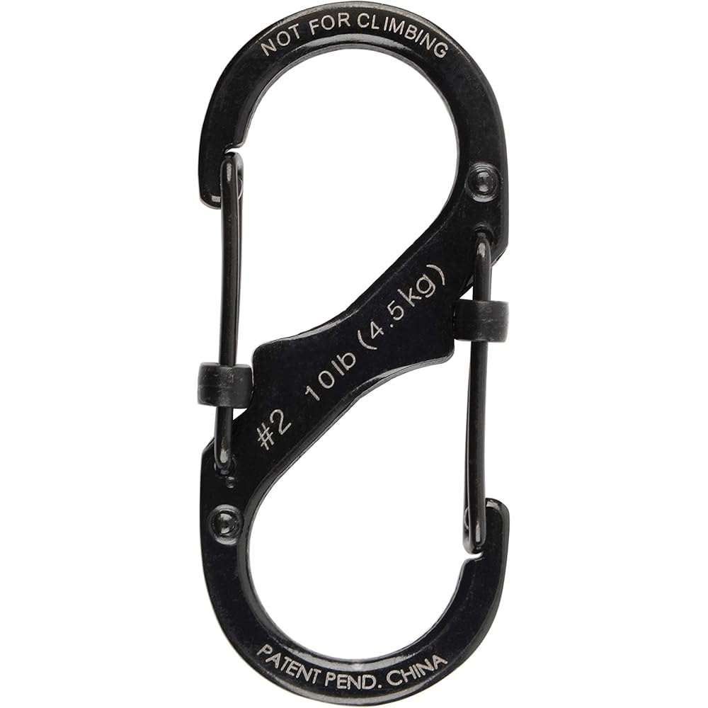 Nite Ize S-Biner SlideLock #2 Black Multi-Use Carabiner Clip Durable Lightweight Design