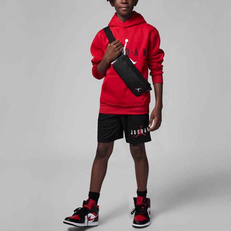 Jordan Kids Essentials Letter Logo Print Drawstring Shorts Kids Bottoms Black FJ5091-010