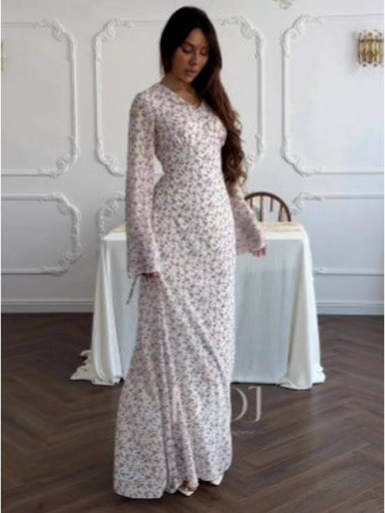 2025 Floral Slimming Autumn Long Dress for Women