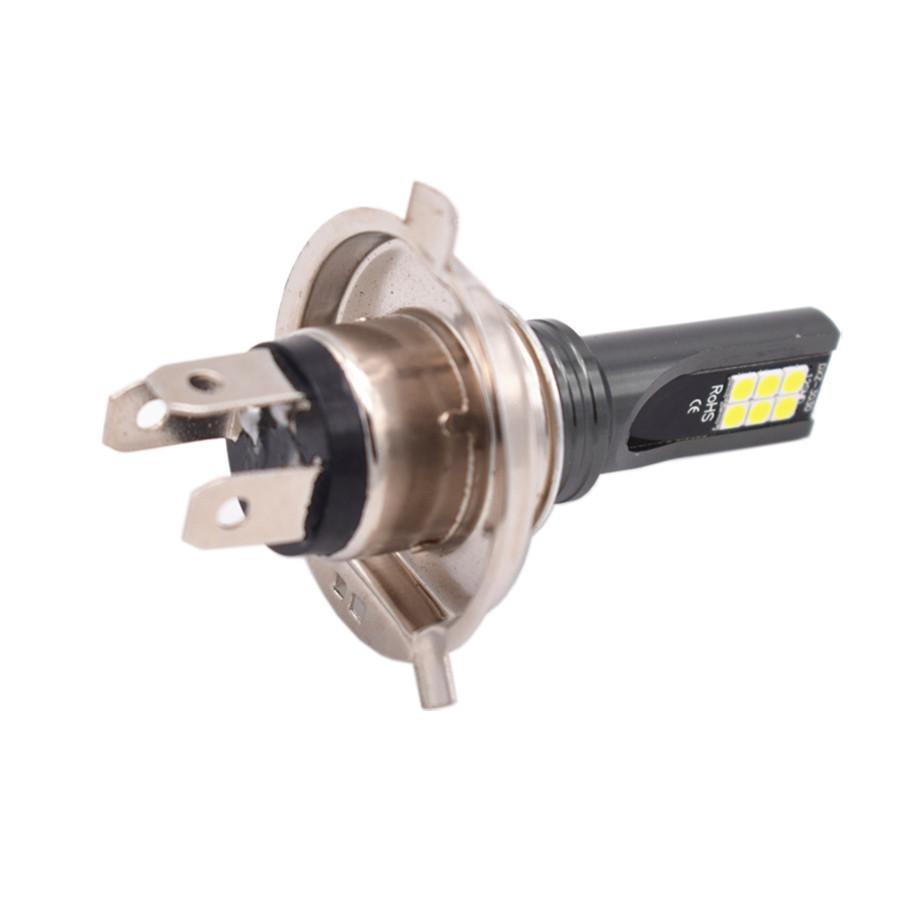 60W White 6000K H4 9003 HB2 12-LED 12V-24V Hi/Lo Beam Headlight DRL Fog Lamp Driving Light Bulb for Motorcycle 2pc