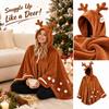 Flanell-Kapuzenumhang-Decke mit Design für Weihnachten Gemütliche tragbare Überwurfdecke