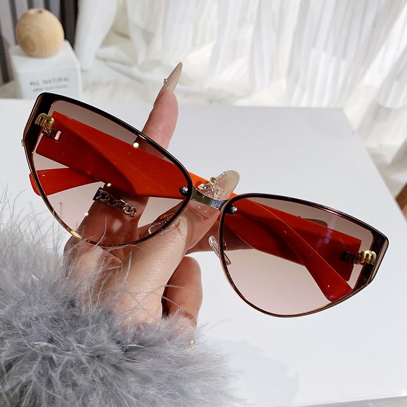 New M Letter Cat Eye Sunglasses Internet Celebrity Ins Same Retro Sunglasses Women'S Trendy Sunglasses 90315