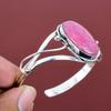 Rhodonite Gemstone Bangle 925 Sterling Silver Cuff Bracelet Elegant Jewelry Adjustable Bangle Handmade Bracelet Wedding Gifts Silver Jewelry
