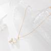 New Accessories Autumn and Winter Fashion Pearl Cross Chain Pendant Versatile Diamond-encrusted Fishtail Necklace for Women