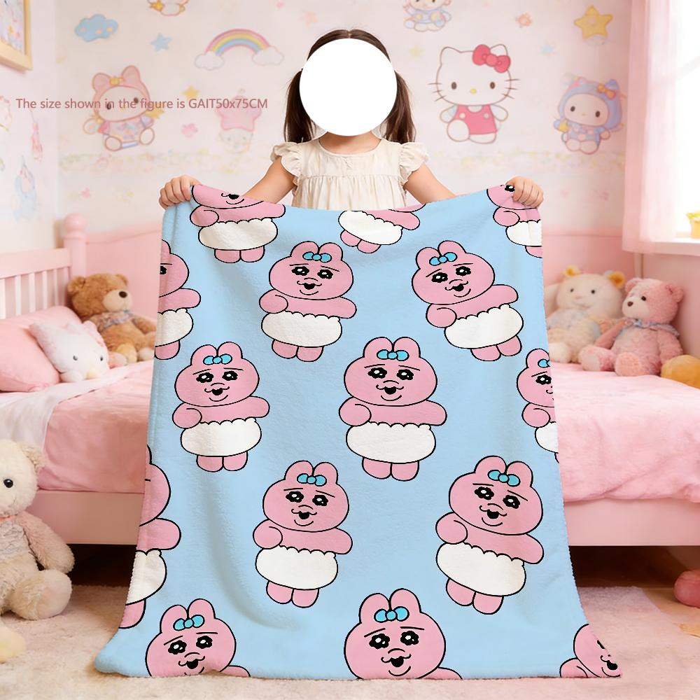 Blanket For Soft Cartoon O-Opanchu Throw Blanket for Picnic U-Usagi Bed Sofa Home Bedroom Cute Cozy Warm Bunny Comfortable