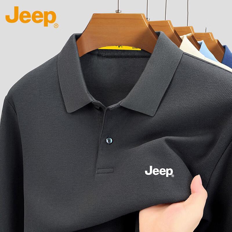 JEEP Men s Long Sleeve Cotton Polo T-Shirt XL