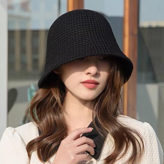 New Women's Bucket Hat That Makes the Face Look Smaller, Suitable for Spring and Summer, with Hollow Design, Thin and Breathable Sun Hat