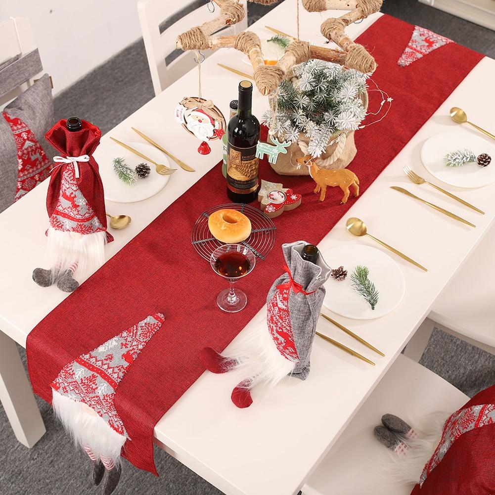Rudolph Design Christmas Table Runner with Hanging Legs Suitable for Holiday Dining Tables and Farmhouse Style Decorations