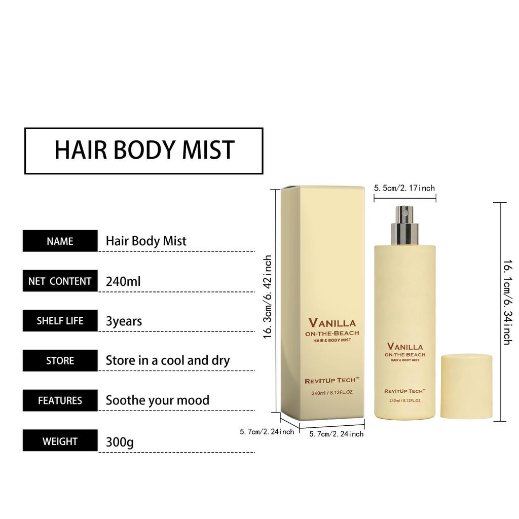 Vanilla Beach Scented Spray, Fresh & Elegant, Long Lasting Fragrance, Portable