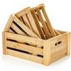 Wooden Storage Boxes Handcrafted Organizer Bin Rustic Wood Nesting Storage Crates Kitchen