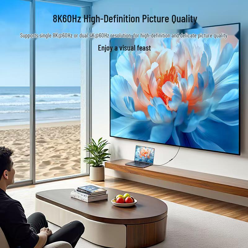 Thunderbolt 4 Data Cable Type-C Male to Male, 40Gbps High-Speed, PD240W Charging, 8K Mirroring