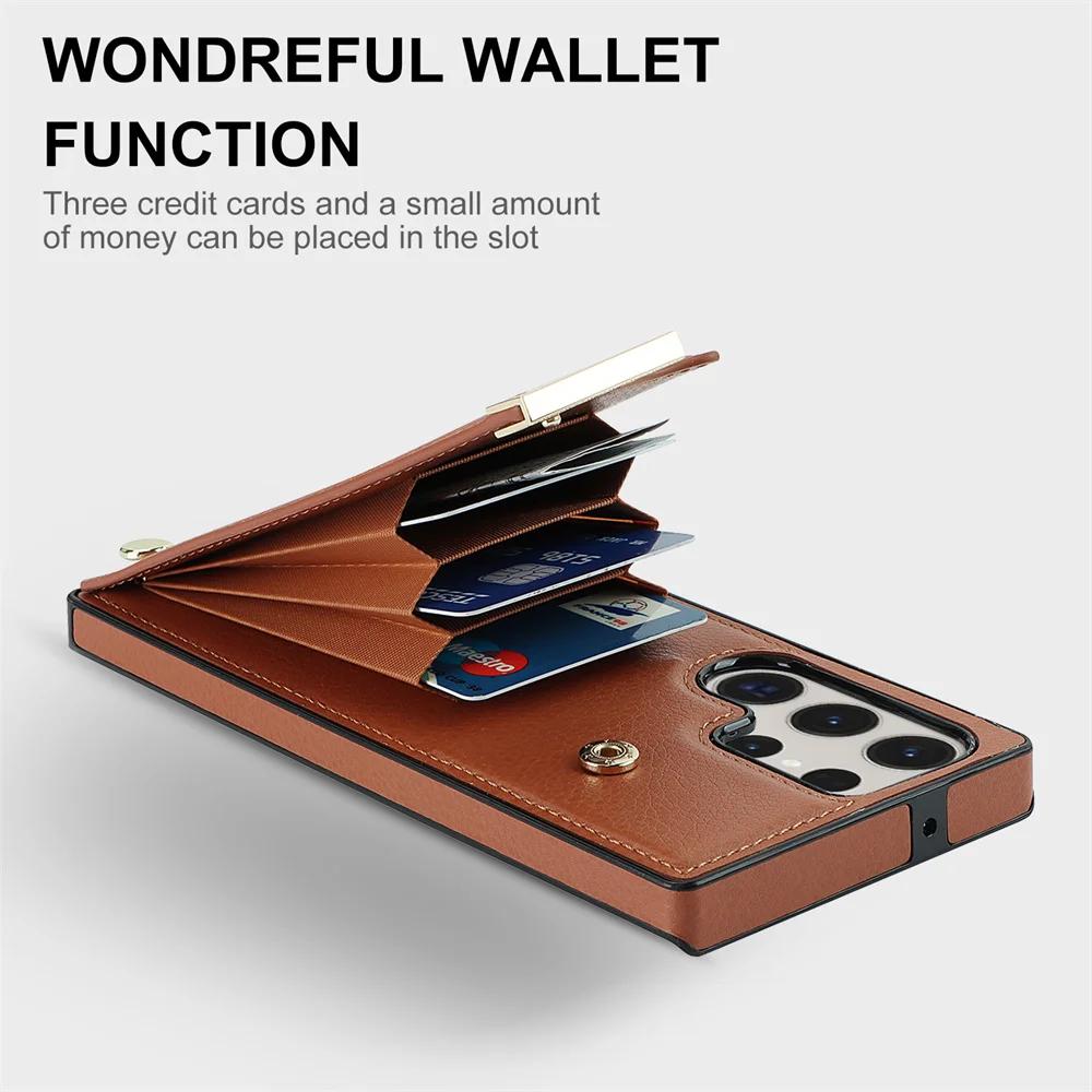 For Samsung GalaxyS23 S22 S21 S20 Ultra Note20 10 Organ Design Multi Card Slot Card Coin Storage Leather Wallet Phone Case