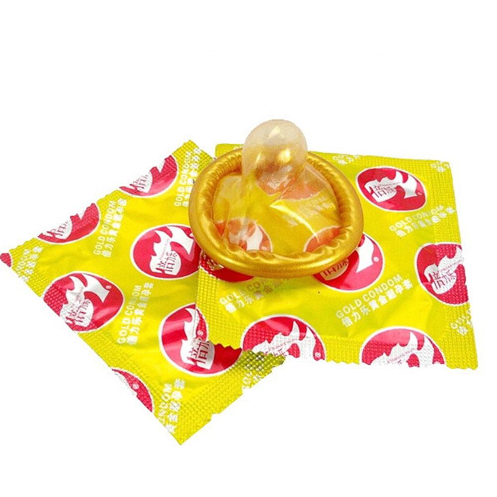 10Pcs Golden Condoms Smooth Lubricated Durable Penis Sleeve Sex Toys Add Hot Lubricants