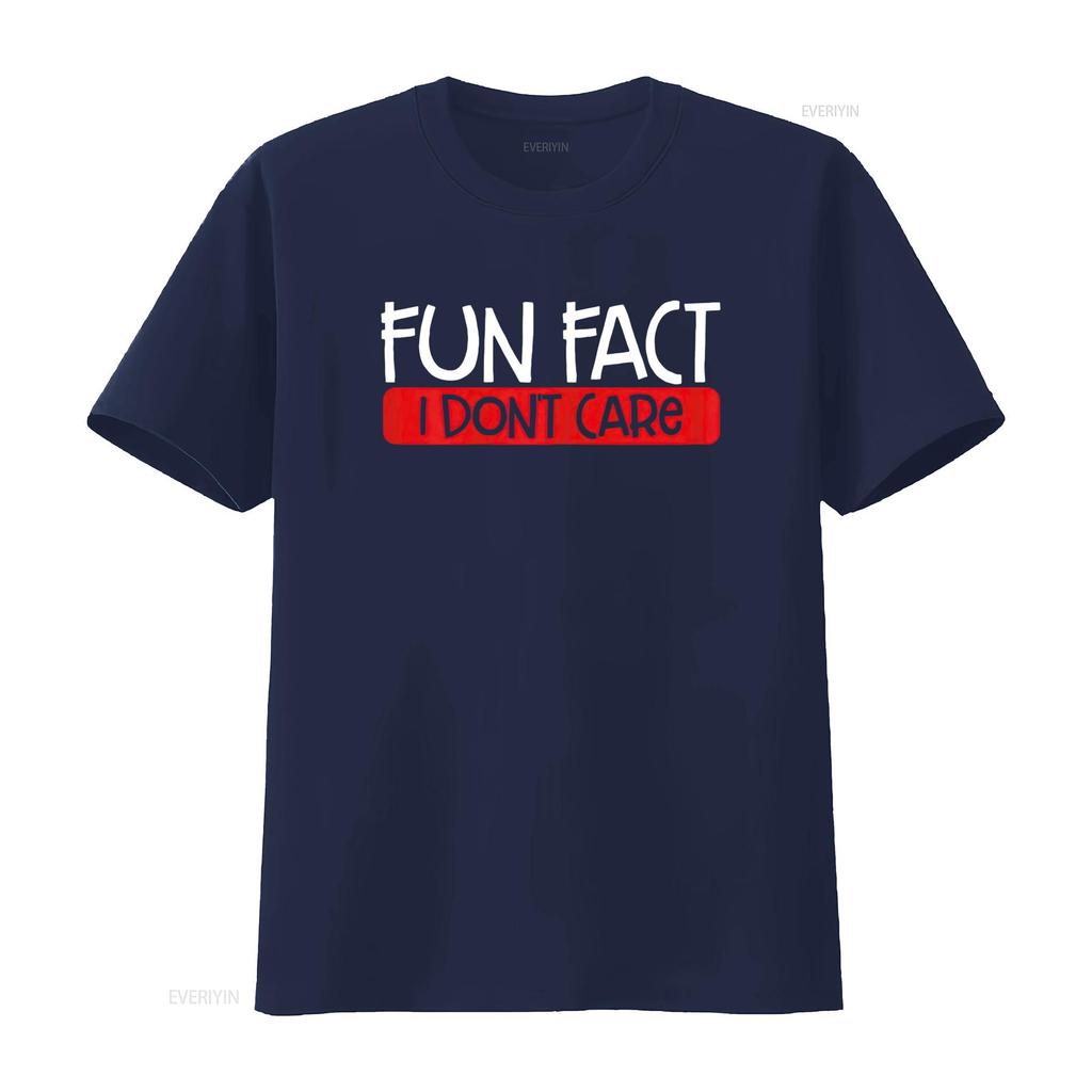 Fun Fact I Dont Care Funny Sarcastic Quote Sarcasm Womens T Shirt Black 3X Large vintage Washed streetwear fashion Casual homme
