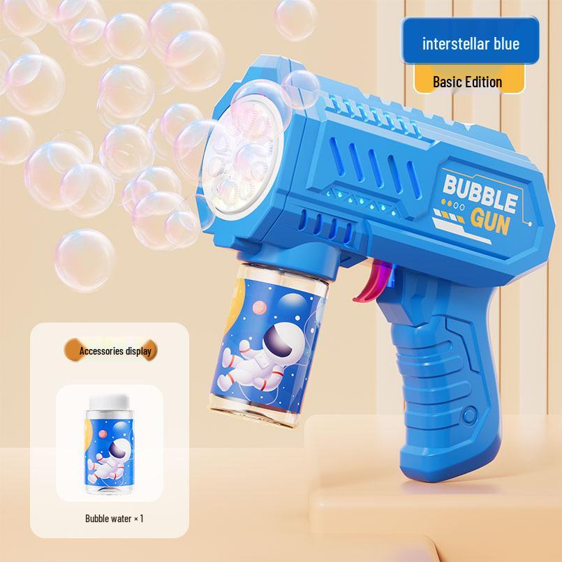 Electric Handheld Bubble Blower with Lights - Children's Automatic Bubble Gun Toy