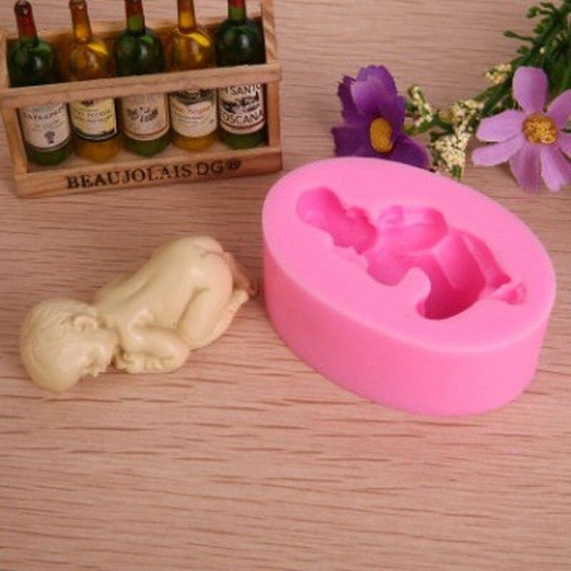 3D Sleeping Baby Silicone Fondant Mould Cake Decorating Chocolate Baking Tool