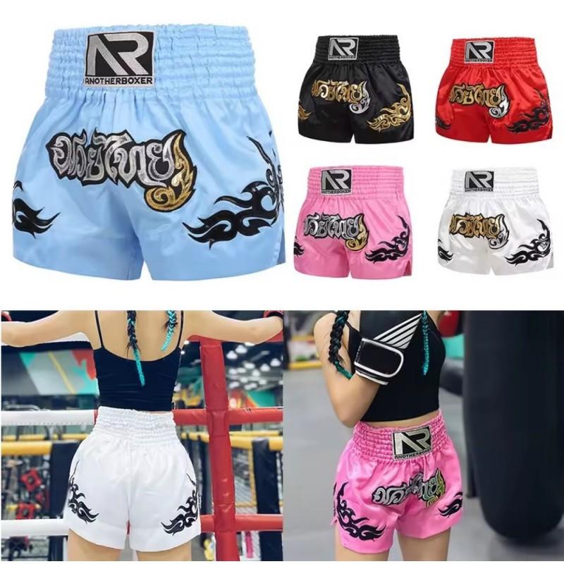 Men Women MMA Boxing Shorts Training Fight Pants Muay Thai Kickboxing Gym Workout Stretch Athletic Underwear