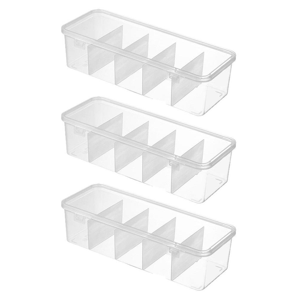 3 Pack Transparent Cable Organizer Boxes with Secure Snap Dust Cover for Organizing Tech Accessories and Small Personal Items