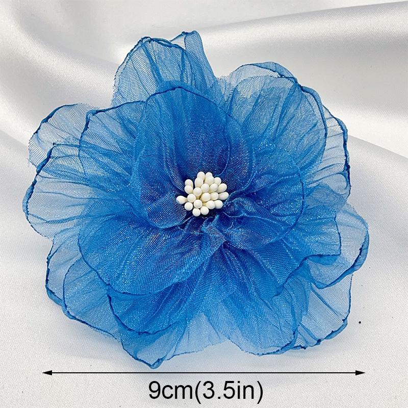 9cm Chiffon Gauze Flower Artificial Fabric Silk Flower Head For DIY Wedding Party Home Decorations Floral Wreath Scrapbook Craft