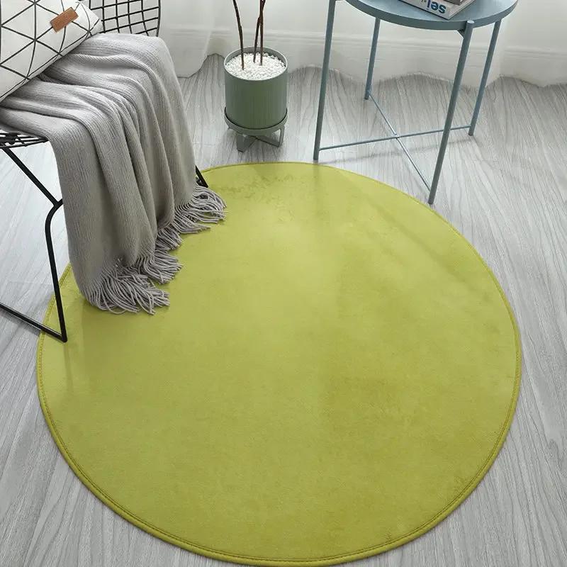 

Nordic Style Round Carpet Living Room Coffee Table Children s Room Cute Solid Color Rug Computer Chair Hanging Basket Soft Mat 80cm 31.4 in