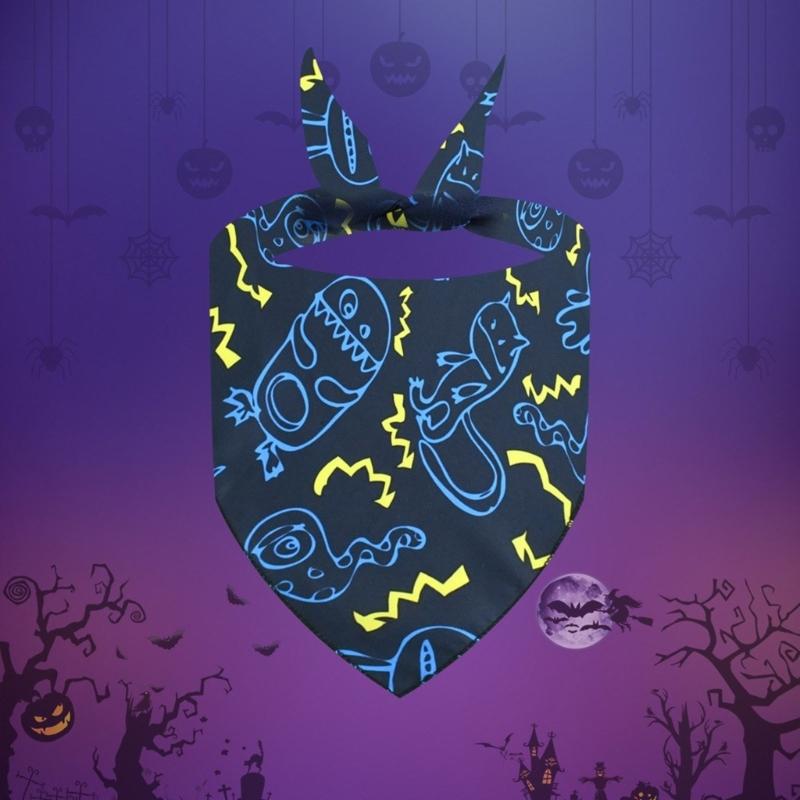 4lots Halloweens Triangular Scarf Permeable Pet Neckerchief Dog Triangles Bib for Dogs Regulable Neck