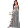1011 new evening dress European and American bridesmaid dress suspender long dress solid color banquet evening dress