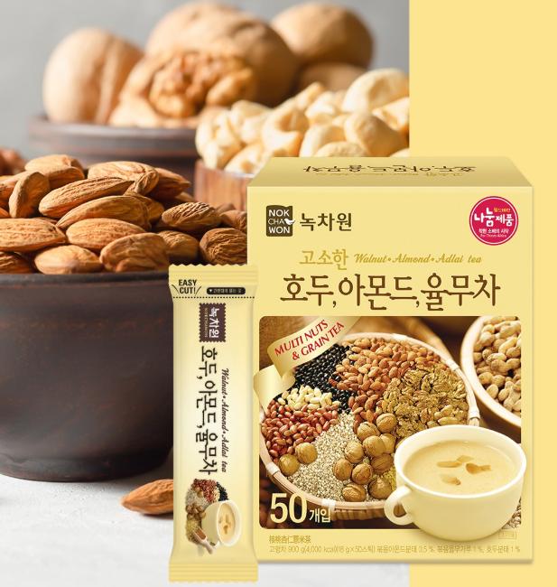 Nokchawon Toasted Walnut Almond Job’s Tears Tea 50 Tea Bags — Nutty & Nourishing Herbal Blend