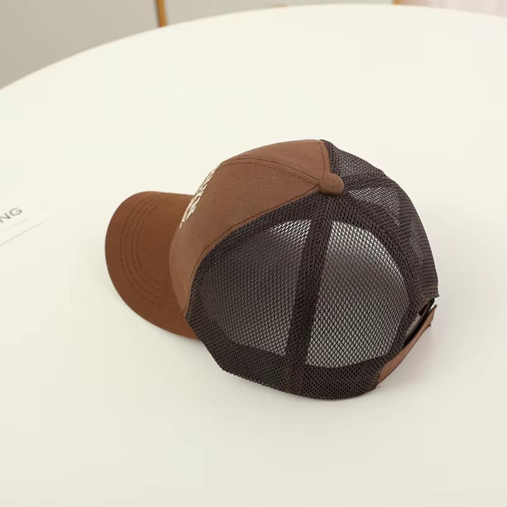 Fashion Mesh Baseball Cap Breathable Letter Embroidery Duck Tongue Cap Sunscreen Visors Hat Outdoor