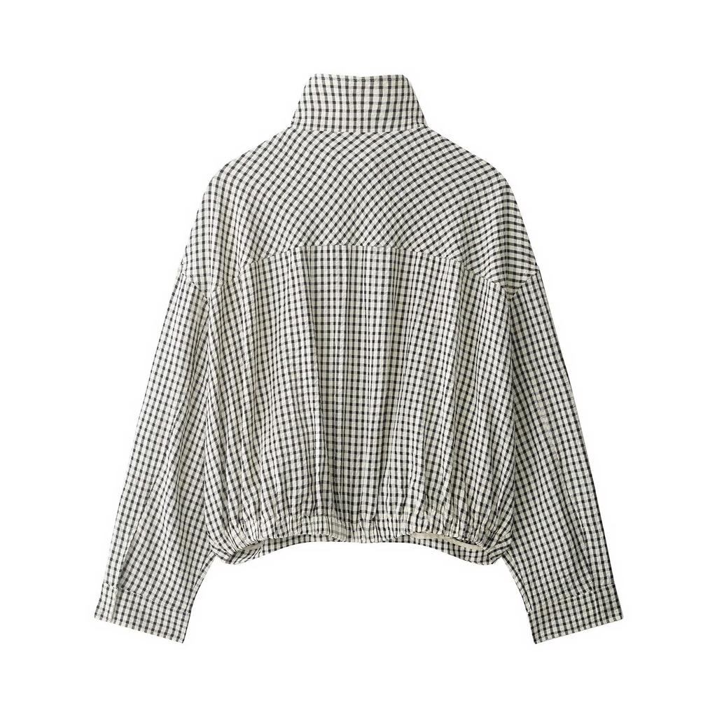 New, retro loose and thin plaid jacket top 3046041