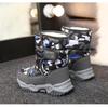 Mode vielseitiger Retro-Stil Kinder-Schneestiefel Winter neue Samt-Thermo-Baumwollschuhe mehrfarbige High-Top-Camouflage-Stiefel