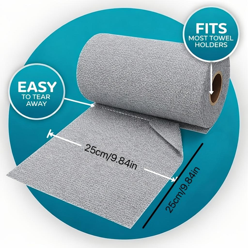 50 Pieces of Thickened Ultra-fine Fiber Cleaning Cloth, Highly Absorbent, Lint Free, Non Shedding, Reusable, Tear Off Multi-purpose Cloth