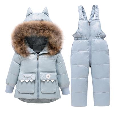 Children Clothing Set Hooded Parka Boy Baby Overalls Toddler Girl Clothes Winter Warm Down Jacket Kids Coat Snowsuit